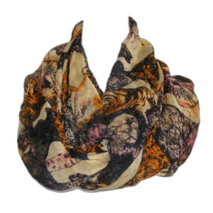 BIG CATS Infinity Scarf, OS, Beige/Orange/Brown, Lions, Tigers, Twisted threads
